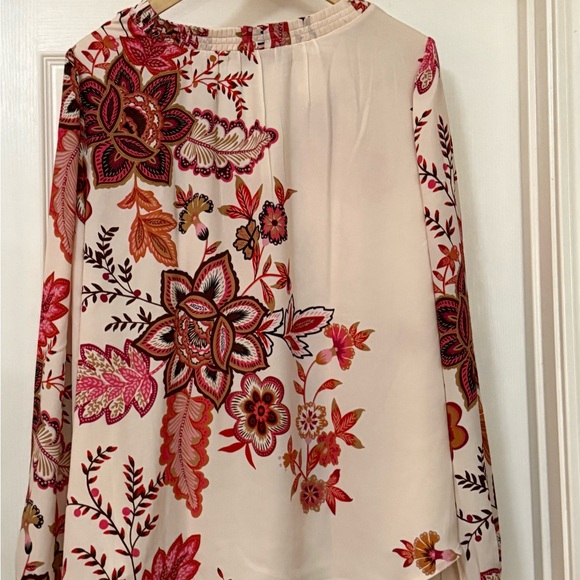 LOFT Women's Floral Blouse - Cream and Red - Picture 2 of 6